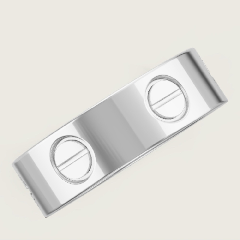 NEW CLASSIC MODEL SILVER SCREW RING LOVE BAND RING 6MM DESIGNER STYLE
